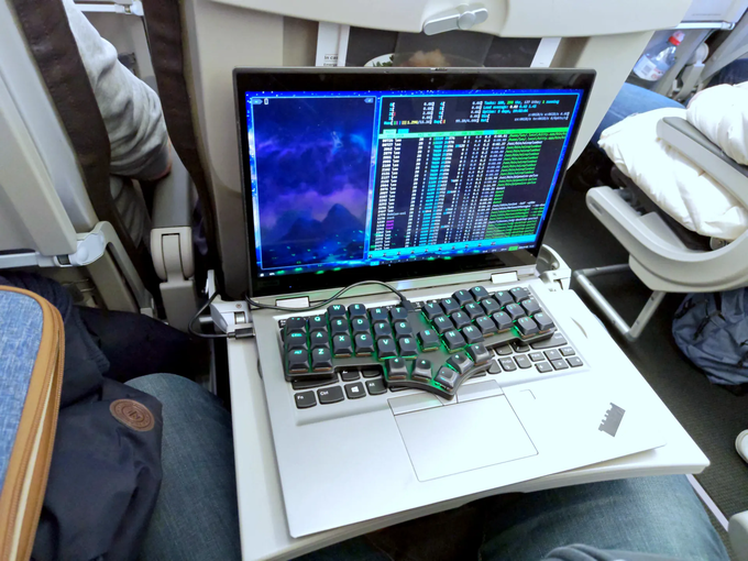 ADM42 keyboard on a laptop on Swiss (Air)