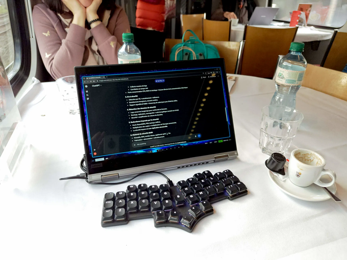 ADM42 keyboard on the train